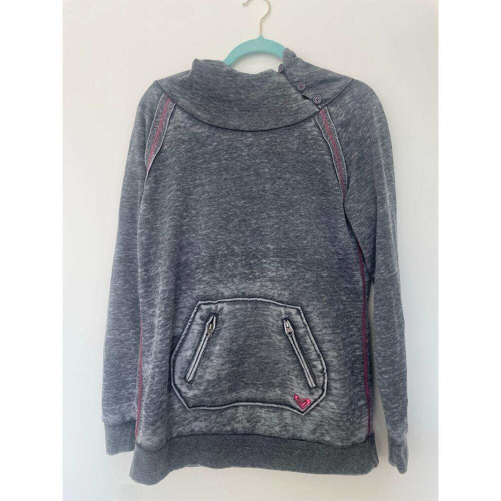Y2K Roxy Gray and Pink Hoodie Sz XL